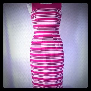 Lands end Pink and white stripped dress